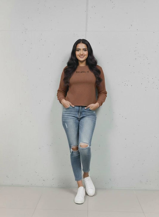 Long Sleeves Crop Top